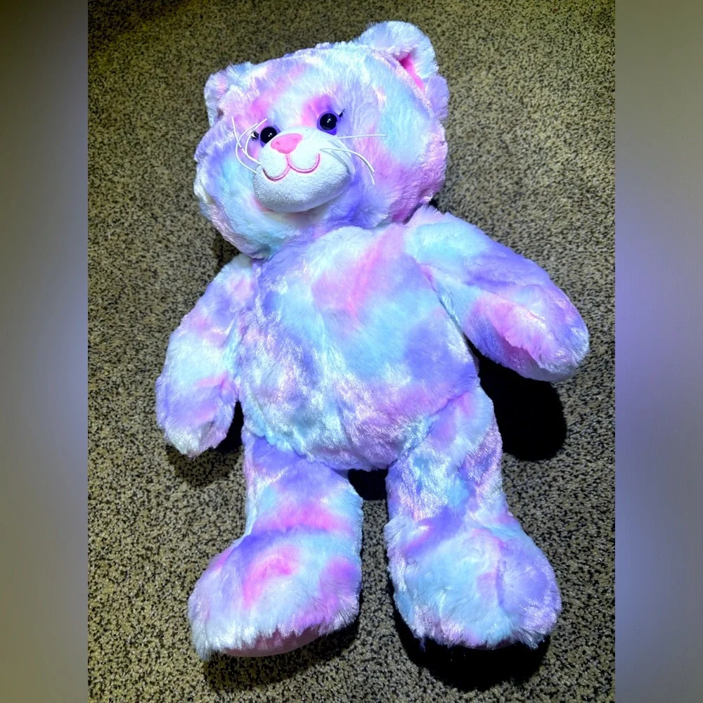 Build a bear pastel swirl kitty stuffed animal. 16” height. Shelf kept